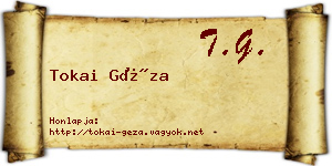 Tokai Géza névjegykártya