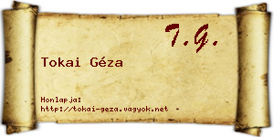 Tokai Géza névjegykártya